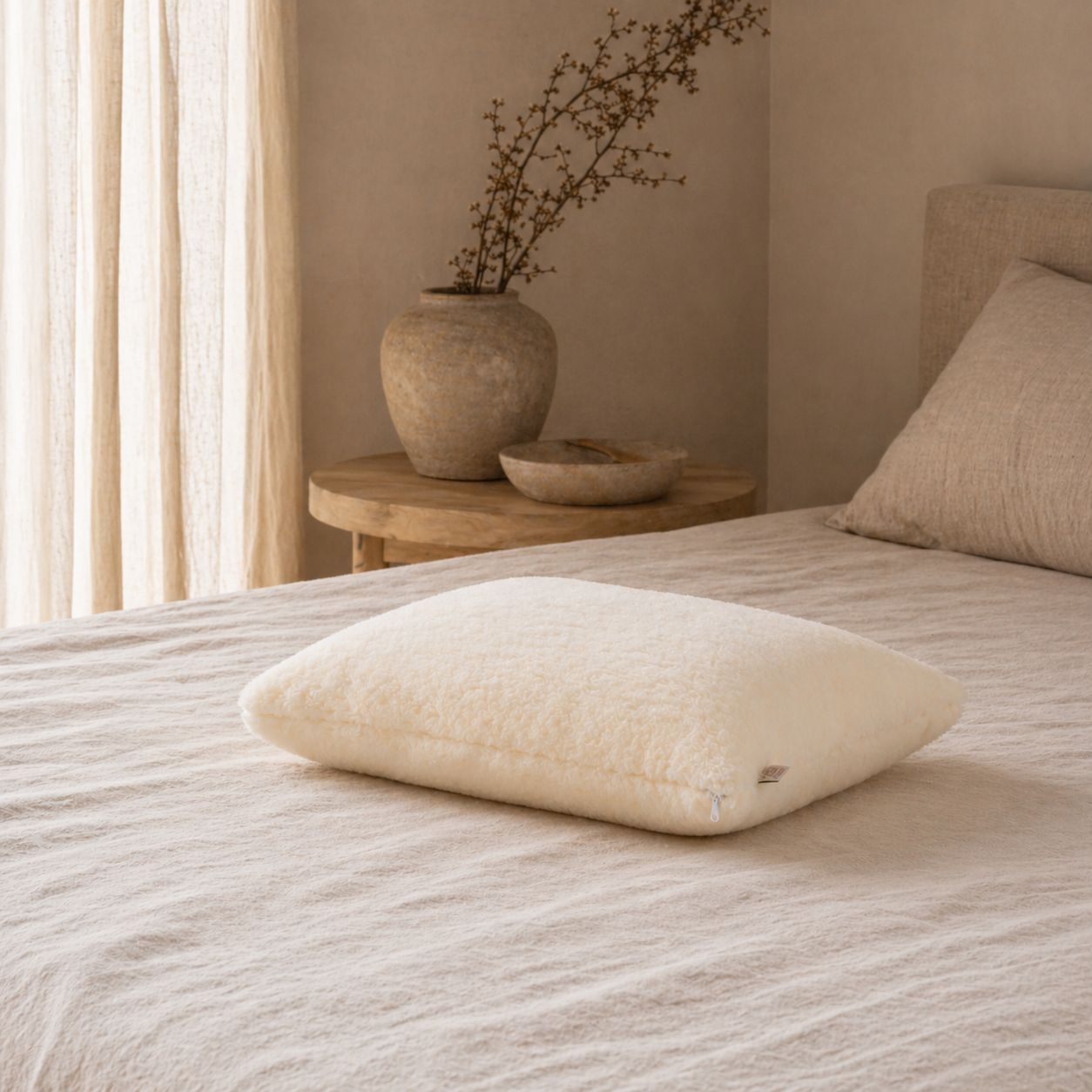 100% Organic Merino Wool Pillow – Hypoallergenic, Breathable & All-Season Comfort