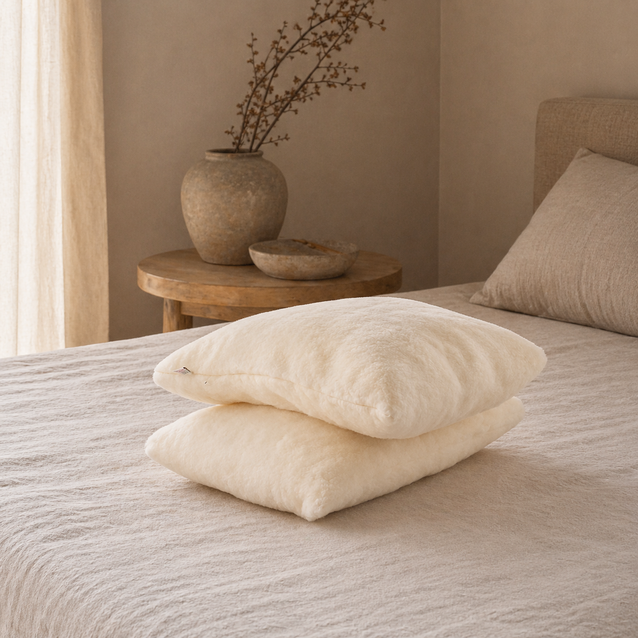 100% Organic Merino Wool Pillow – Hypoallergenic, Breathable & All-Season Comfort