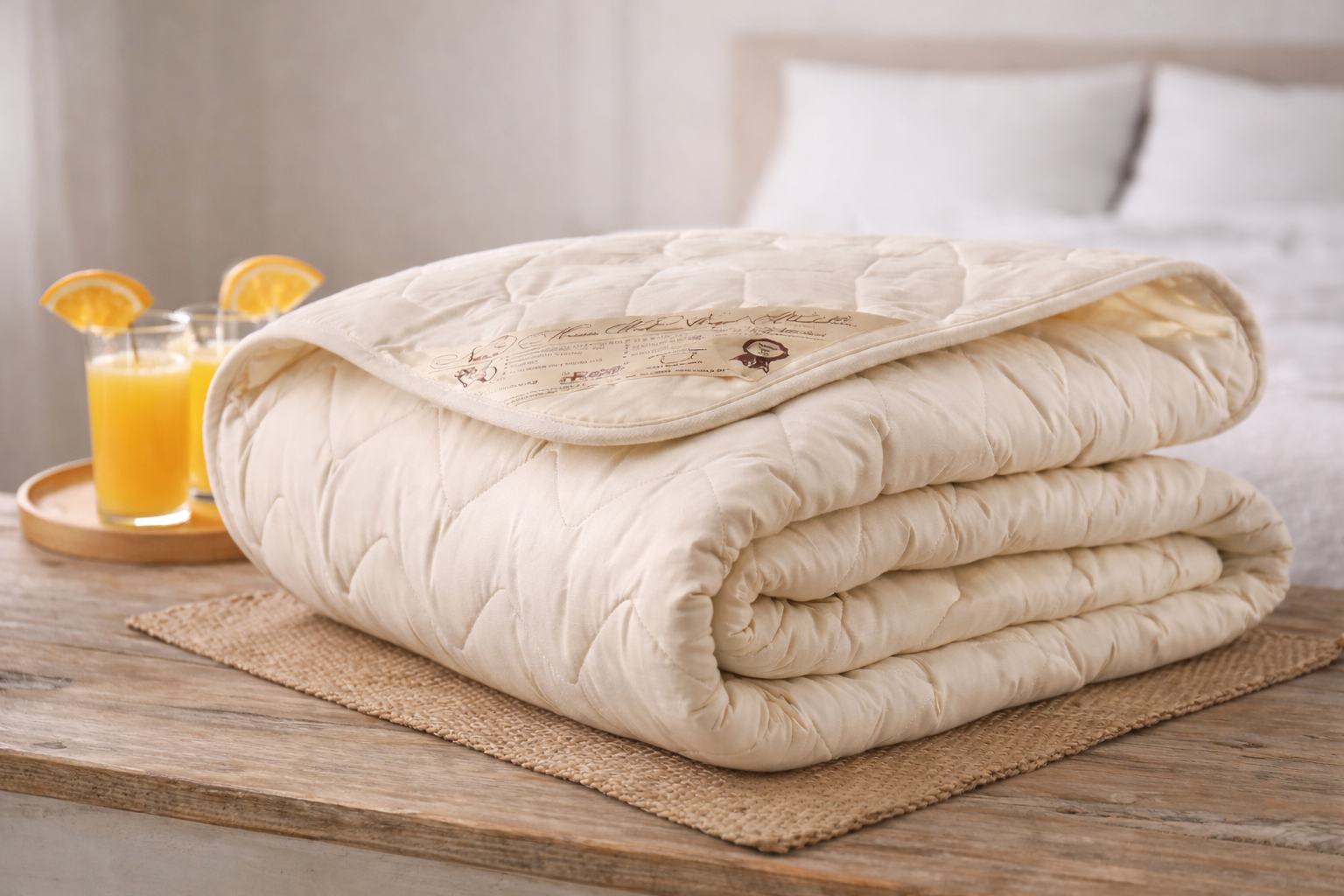 Cotton Sateen Duvet with Merino Wool Filling – Double-Sided, Lightweight & All-Season Comfort