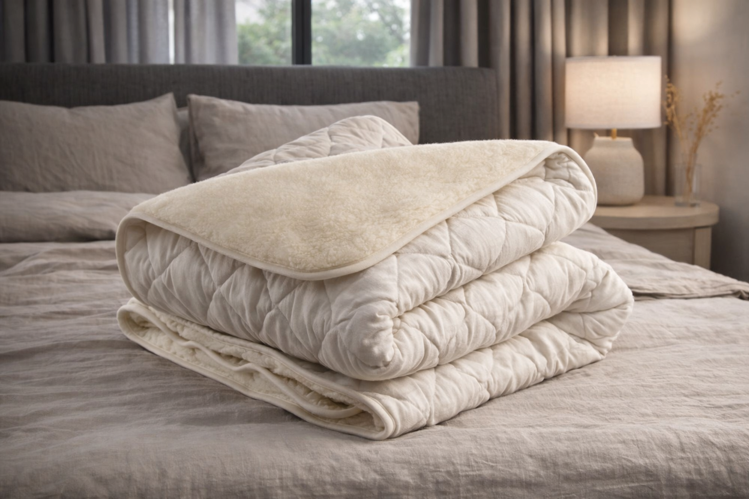 Merino Wool & Linen Blanket – Reversible, Breathable & All-Season Comfort