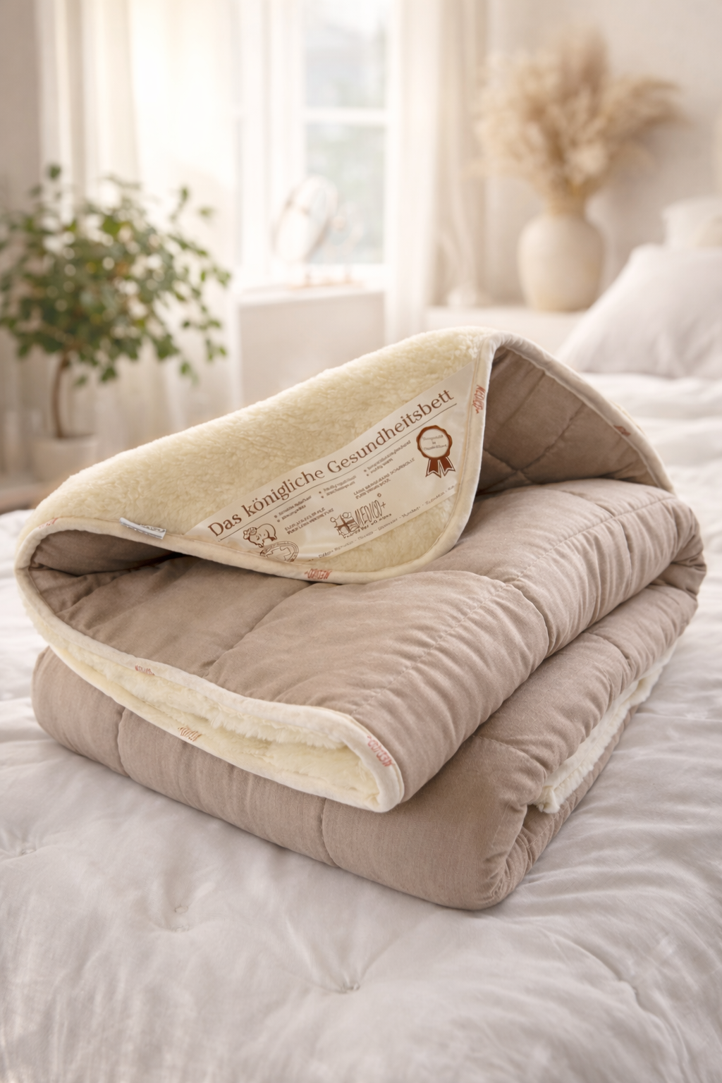 Merino Wool & Linen Blanket – Reversible, Breathable & All-Season Comfort