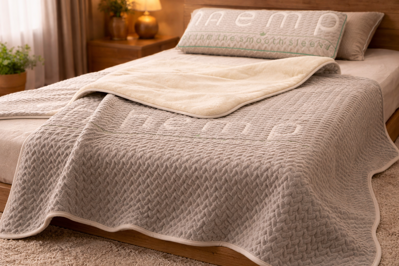 Hemp, Cotton & Merino Wool Blanket – Reversible, Breathable & All-Season Comfort