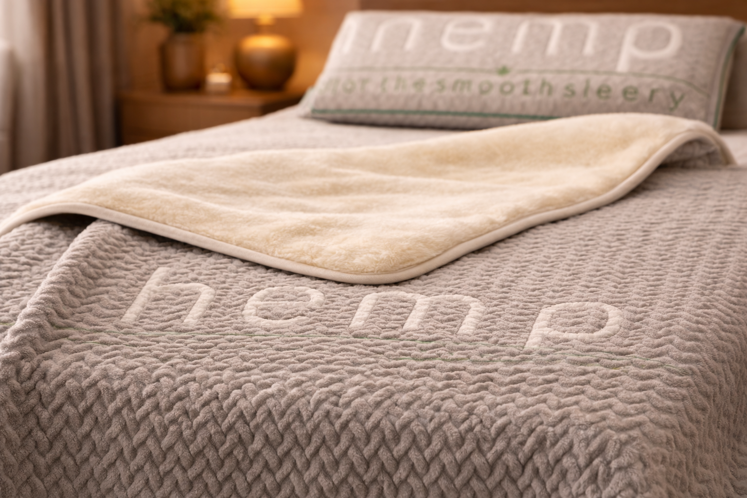 Hemp, Cotton & Merino Wool Blanket – Reversible, Breathable & All-Season Comfort