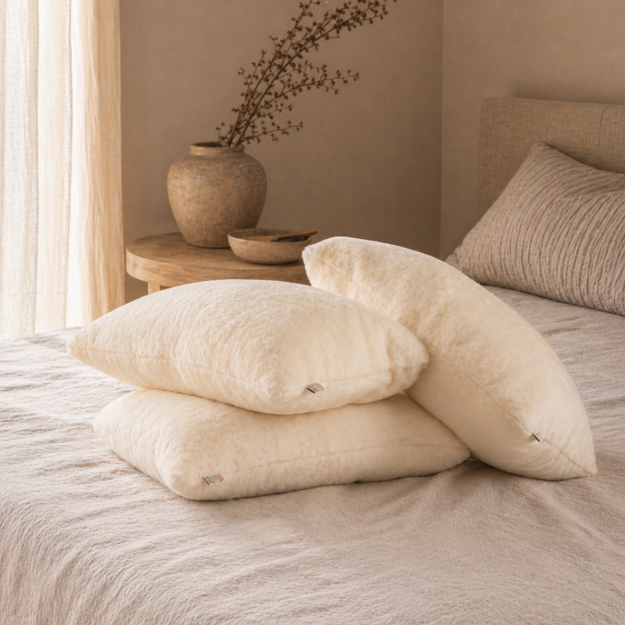100% Organic Merino Wool Pillow – Hypoallergenic, Breathable & All-Season Comfort
