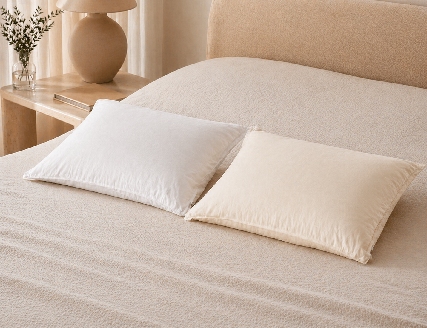 Organic Wool Pillow – Adjustable Height, Hypoallergenic & Breathable Natural Sleep