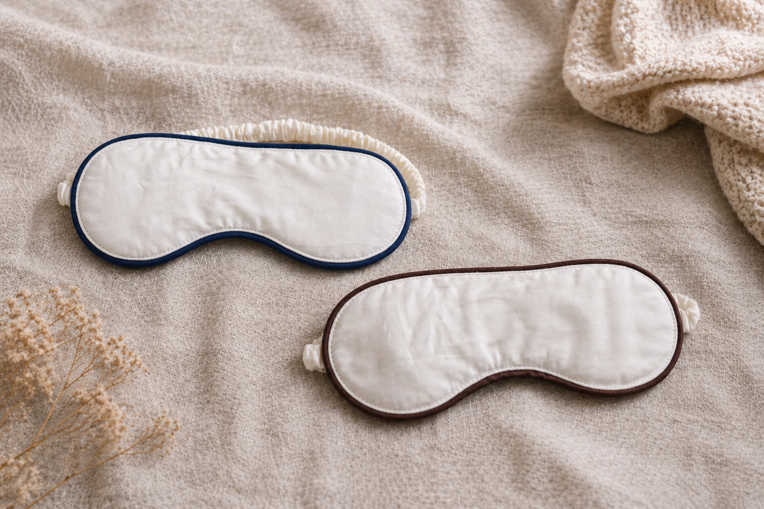 Handmade Satin Sleep Mask – Natural Wool Filled Eye Mask for Deep Sleep & Light Blocking