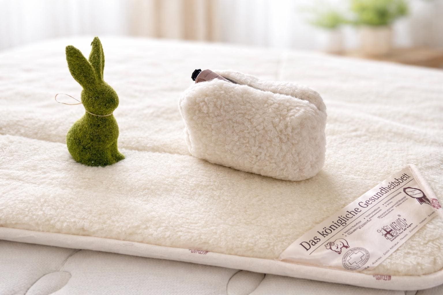 Fluffy Make up Bag and merino wool blanket