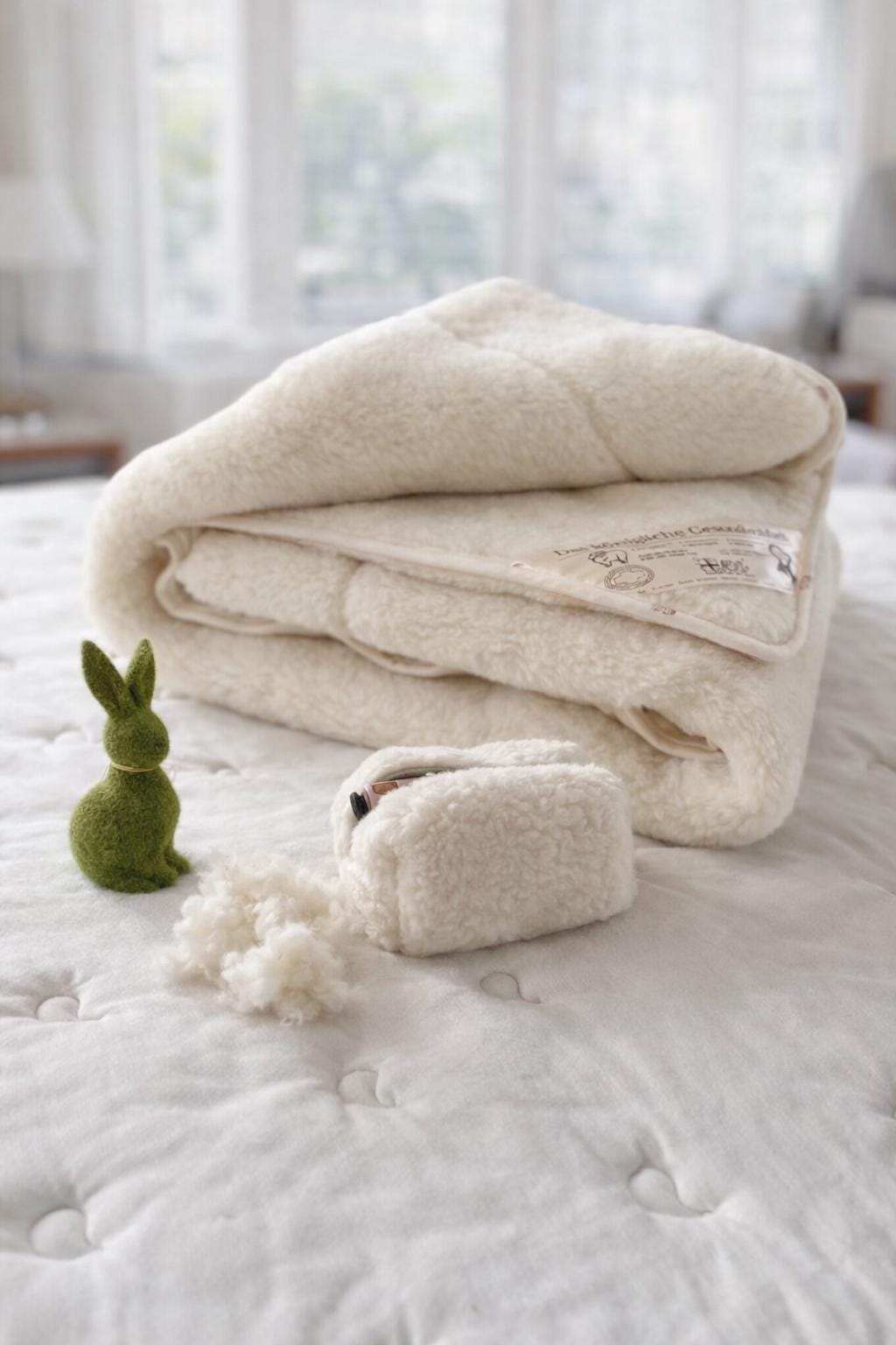 Gift for Home , Fluffy Make up Bag, Organic Wool